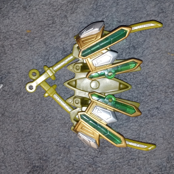 Power Rangers Time Force Green Battle Warrior "Winged Battle Gem Armor - Picture 3 of 5